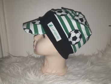 passgenaue Schirmmütze KU 50-52cm "Fussball"